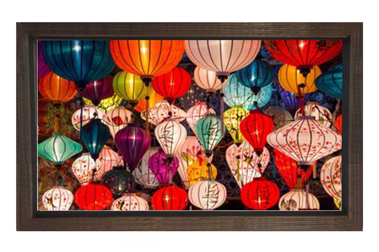 Lambalar Tablosu Kahverengi Ahşap Çerçeve - 100x150