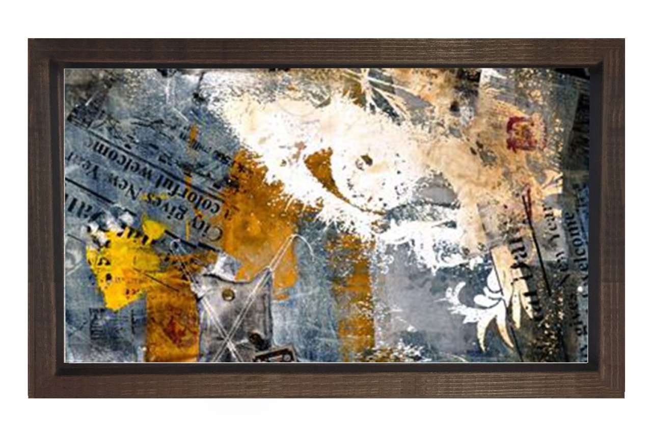 Soyut Reprodüksiyon Tablosu Kahverengi Ahşap Çerçeve - 40x60