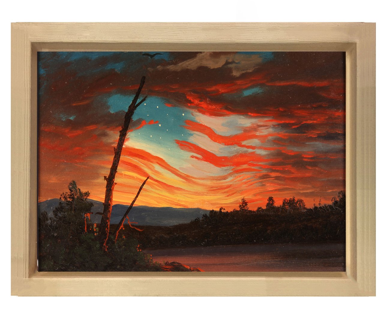 Frederic Edwin Church - Our Banner in the Sky Tablosu Naturel Ahşap Çerçeve - 100x150