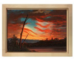 Frederic Edwin Church - Our Banner in the Sky Tablosu Naturel Ahşap Çerçeve - 100x150