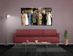 Atatürk Kurmarlarıyla Tablosu Çerçevesiz - 45x30