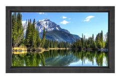 Göl ve Dağ Manzarası Tablosu Siyah Ahşap - 45x30