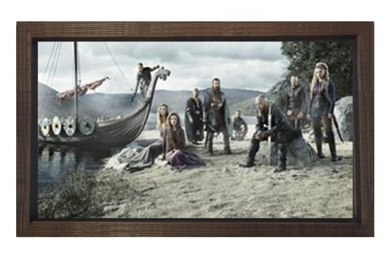 Vikings Dizi Afişi Tablosu Kahverengi Ahşap - 100x150