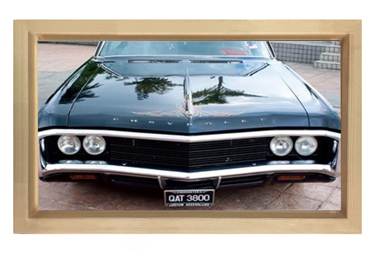 Chevrolet Classic Tablosu Naturel Ahşap - 45x30