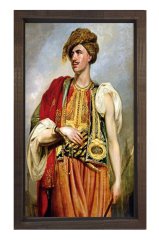 Osmanlı Adam Tablosu Kahverengi Ahşap Çerçeve - 100x200