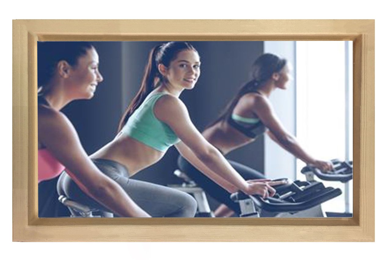 Fitness Yapan Kızlar Tablosu Naturel Ahşap - 50x70