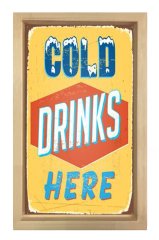 Cold Drink Vintage Afiş Tablosu Naturel Ahşap - 50x90