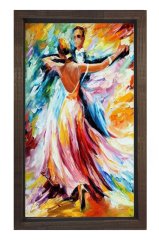 Dans Eden Çift Tablosu Kahverengi Ahşap Çerçeve - 100x200