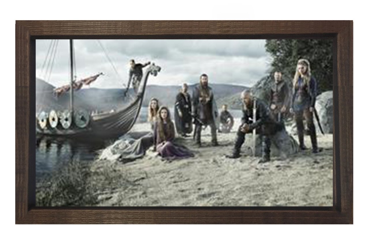 Vikings Dizi Afişi Tablosu Kahverengi Ahşap - 45x30