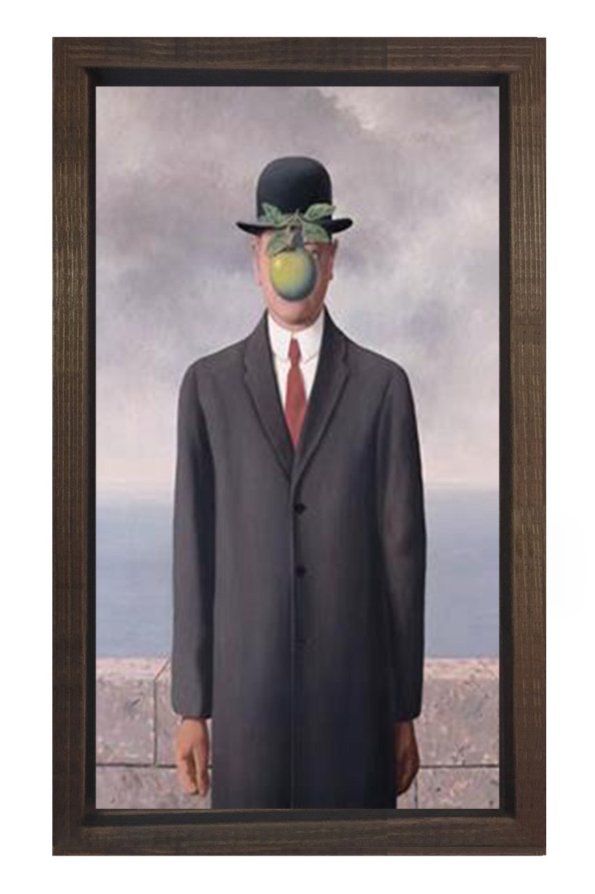 Rene Magritte Tablosu Kahverengi Ahşap Çerçeve - 100x150