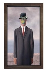 Rene Magritte Tablosu Kahverengi Ahşap Çerçeve - 100x200