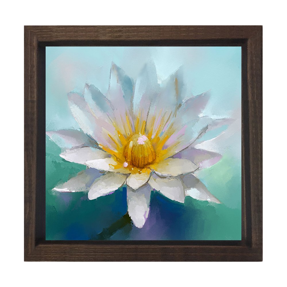 Kardelen Tablosu Kahverengi Ahşap Çerçeve - 60x60