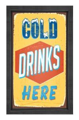 Cold Drink Vintage Afiş Tablosu Siyah Ahşap - 40x60