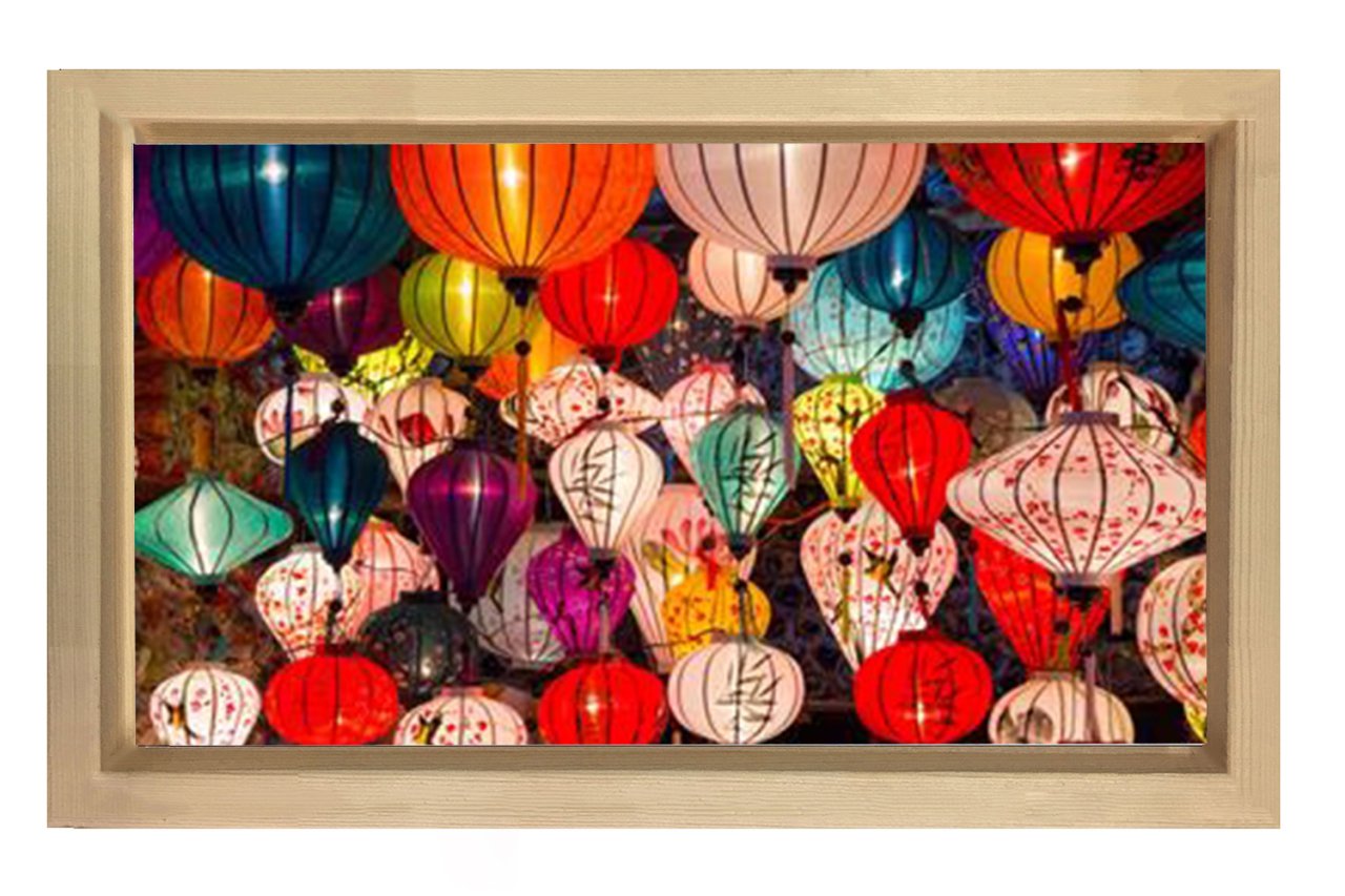Lambalar Tablosu Naturel Ahşap Çerçeve - 40x60