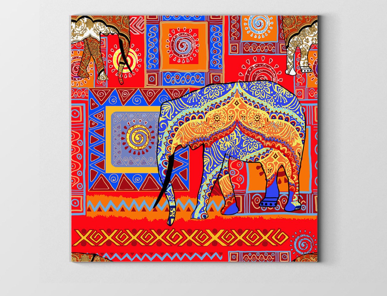 Dekoratif Fil Tablosu Çerçevesiz - 70x70