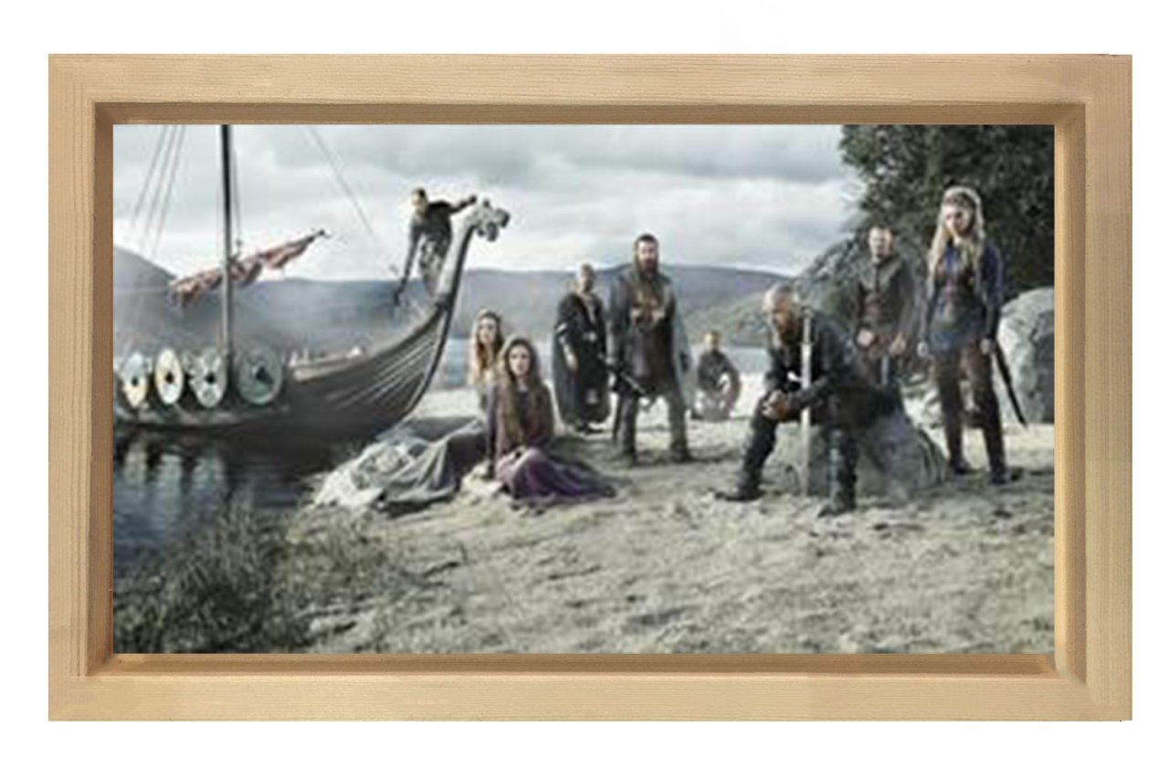 Vikings Dizi Afişi Tablosu Naturel Ahşap - 100x150