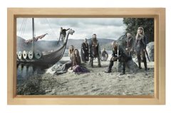 Vikings Dizi Afişi Tablosu Naturel Ahşap - 100x150