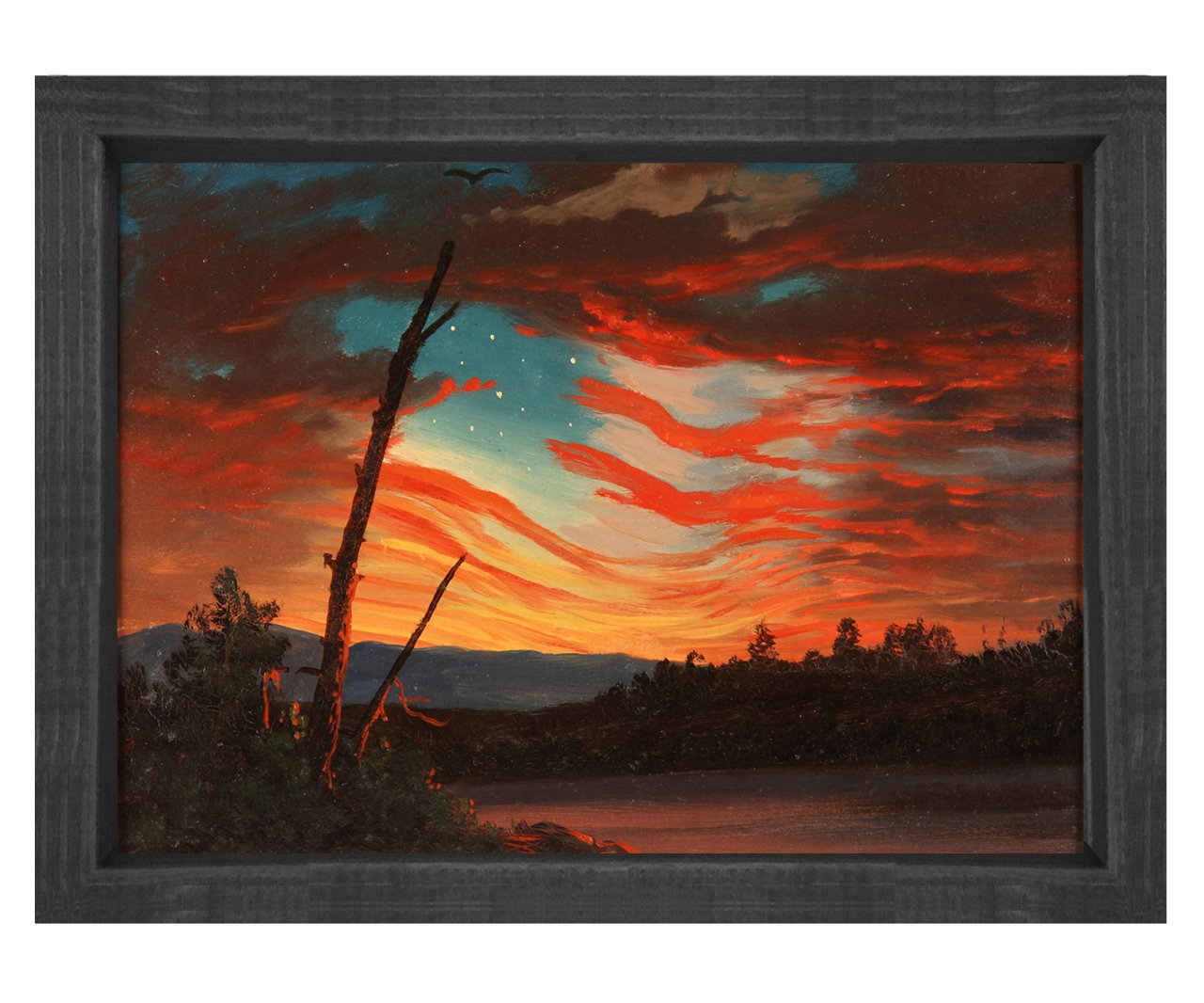 Frederic Edwin Church - Our Banner in the Sky Tablosu Siyah Ahşap Çerçeve - 100x150