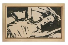 İlisturasyon Kadın Tablosu Naturel Ahşap Çerçeve - 50x90