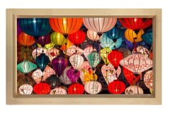 Lambalar Tablosu Naturel Ahşap Çerçeve - 50x90