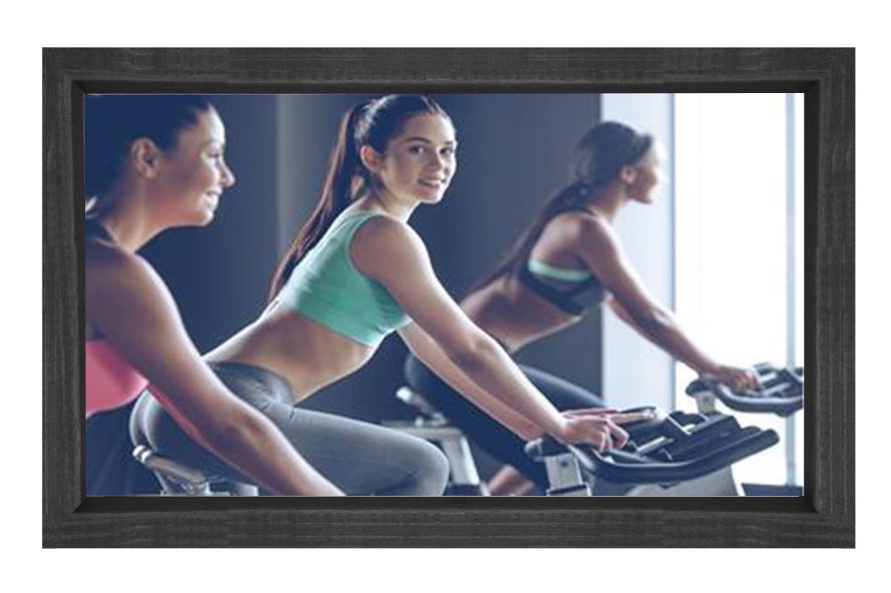 Fitness Yapan Kızlar Tablosu Siyah Ahşap - 50x90