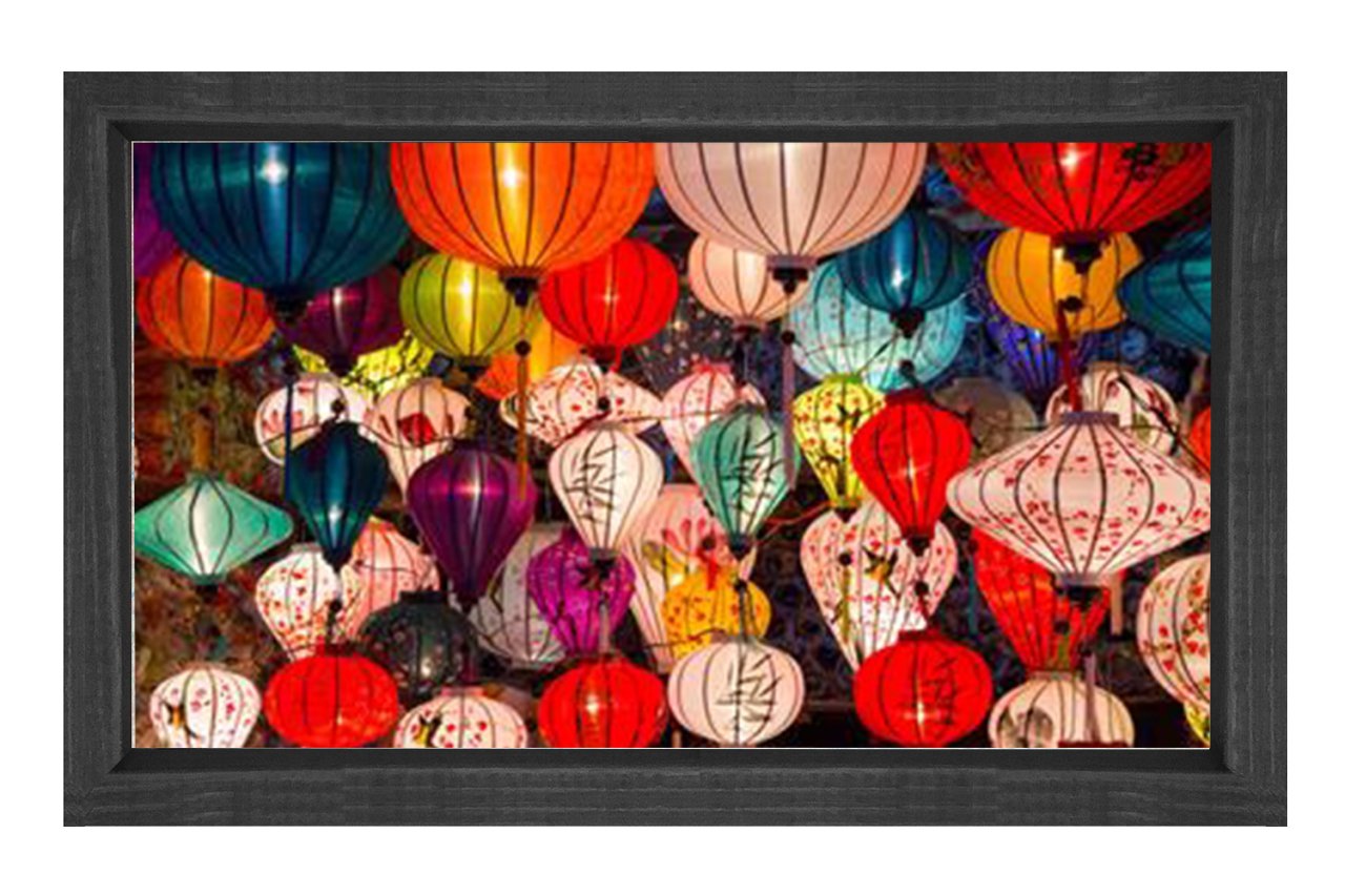 Lambalar Tablosu Siyah Ahşap Çerçeve - 100x150