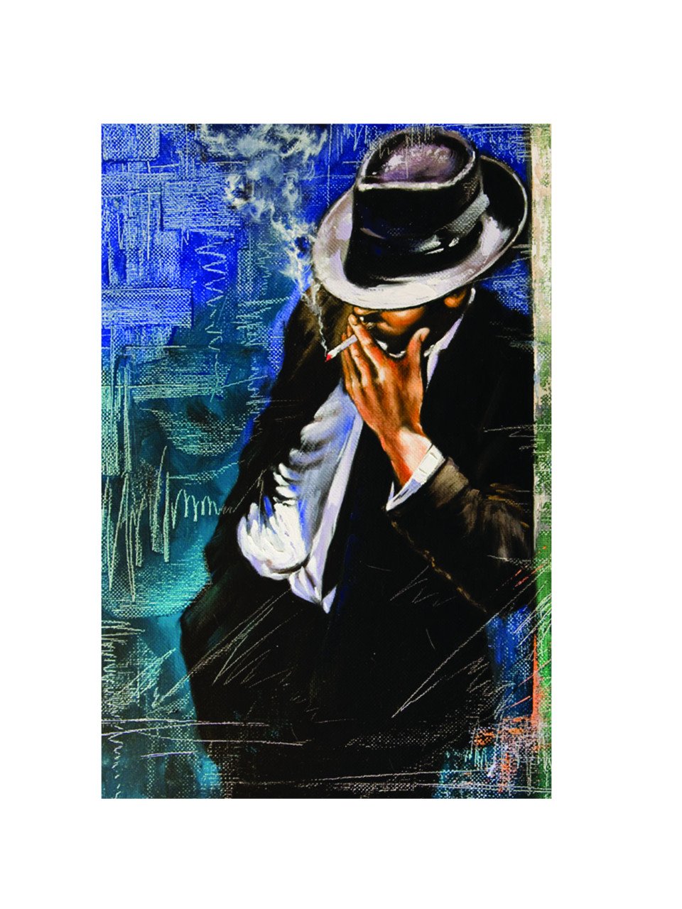 Sigara İçen Adam Tablosu Çerçevesiz - 50x70