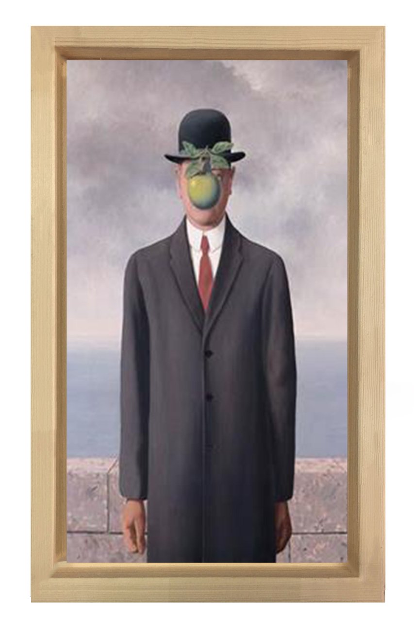 Rene Magritte Tablosu Naturel Ahşap Çerçeve - 100x200