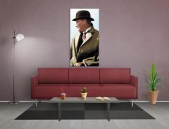 Atatürk Tablosu Tablosu Kahverengi Ahşap Çerçeve - 100x200