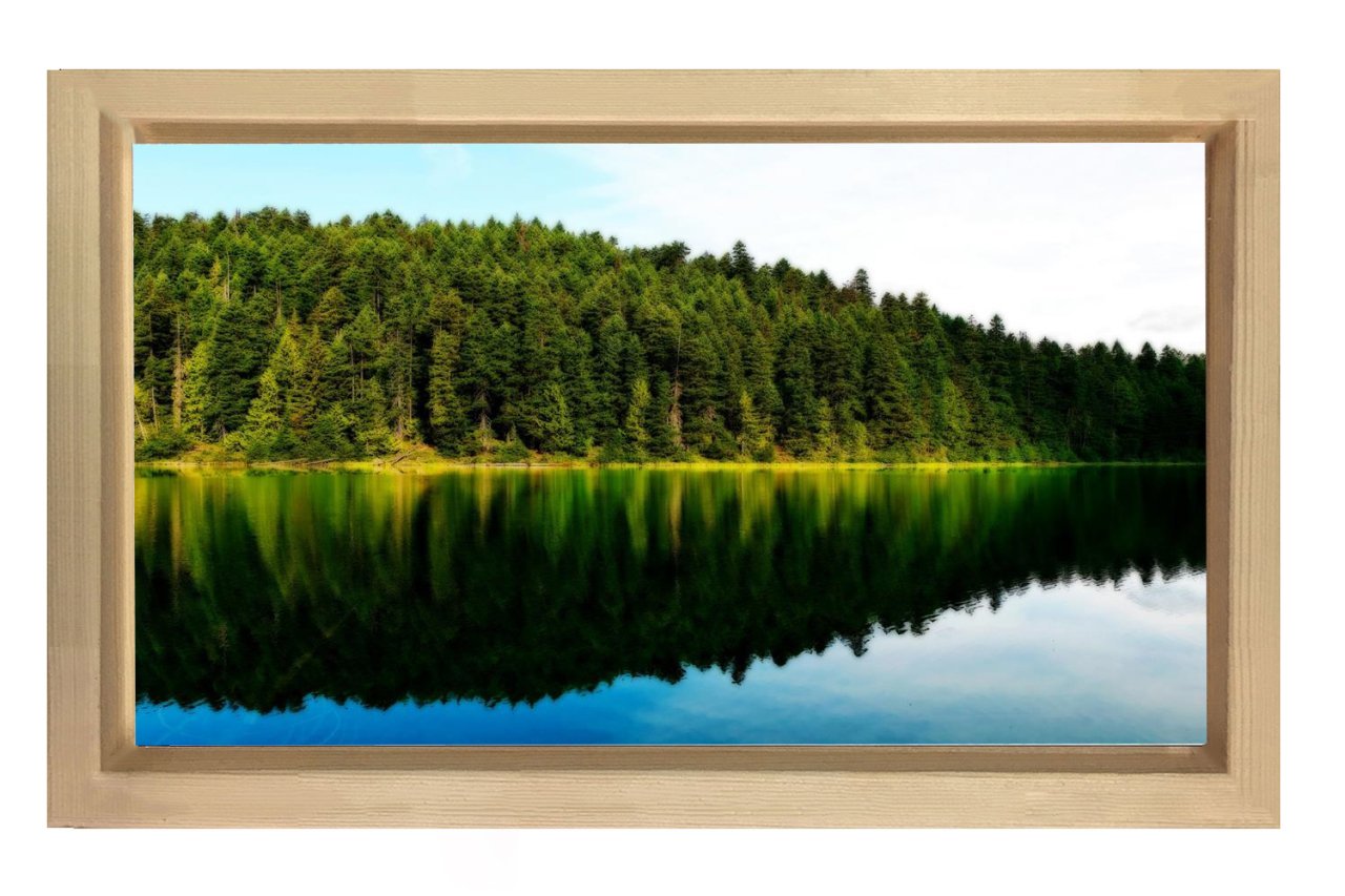 Göl Kenarı Ormanı Tablosu Naturel Ahşap - 70x100