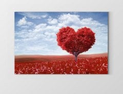 Kalp Ağacı Tablosu Çerçevesiz - 40x60