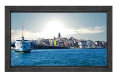 İstanbul Manzarası Tablosu Siyah Ahşap Çerçeve - 50x70