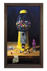 Sakız makinesi Tablosu Kahverengi Ahşap - 45x30