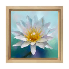 Kardelen Tablosu Naturel Ahşap Çerçeve - 60x60