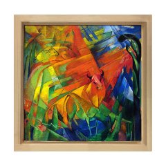 Soyut Reprodüksiyon Tablosu Naturel Ahşap Çerçeve - 100x100