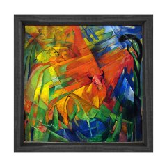 Soyut Reprodüksiyon Tablosu Siyah Ahşap Çerçeve - 30x30