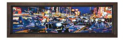 Vintage Şehir Tablosu Kahverengi Ahşap Çerçeve - 180x60
