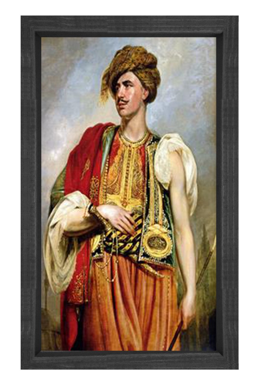 Osmanlı Adam Tablosu Siyah Ahşap Çerçeve - 40x60