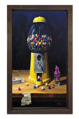 Sakız makinesi Tablosu Kahverengi Ahşap - 50x90