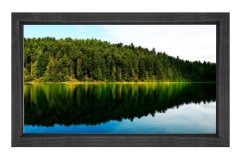 Göl Kenarı Ormanı Tablosu Siyah Ahşap - 45x30