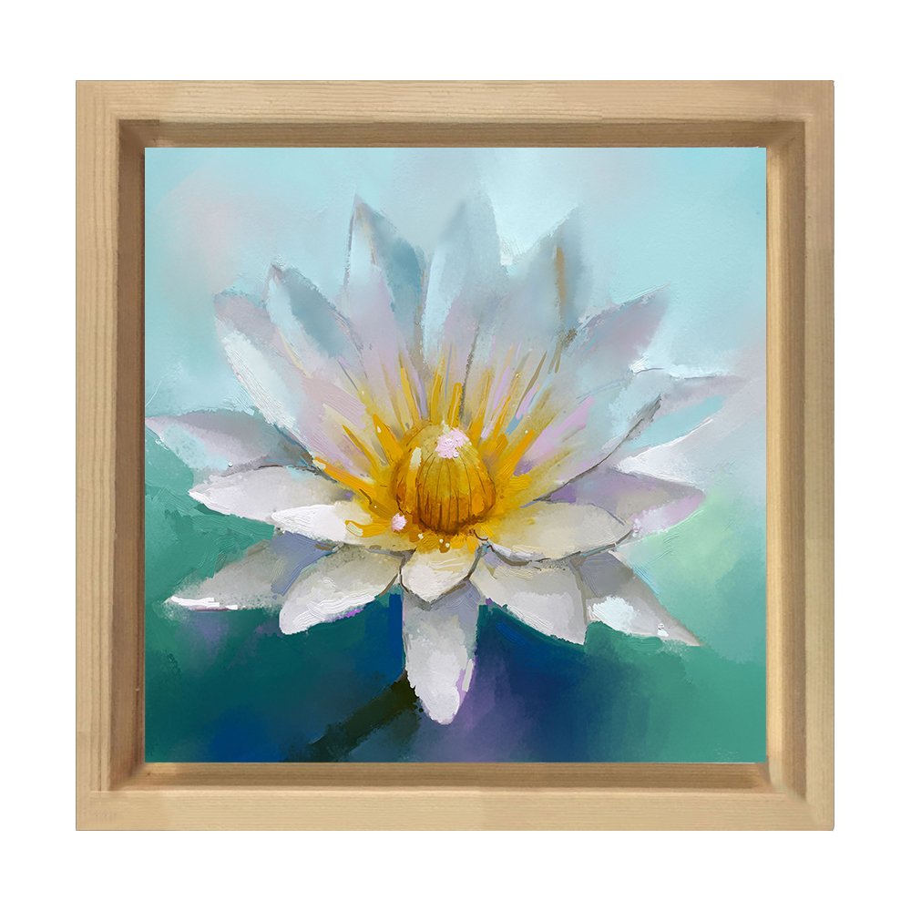 Kardelen Tablosu Naturel Ahşap Çerçeve - 80x80