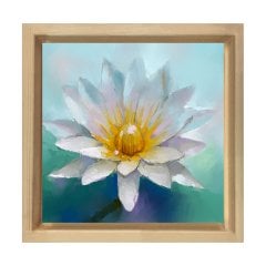 Kardelen Tablosu Naturel Ahşap Çerçeve - 80x80