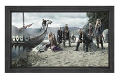 Vikings Dizi Afişi Tablosu Siyah Ahşap - 45x30