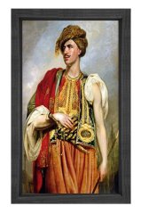 Osmanlı Adam Tablosu Siyah Ahşap Çerçeve - 50x90