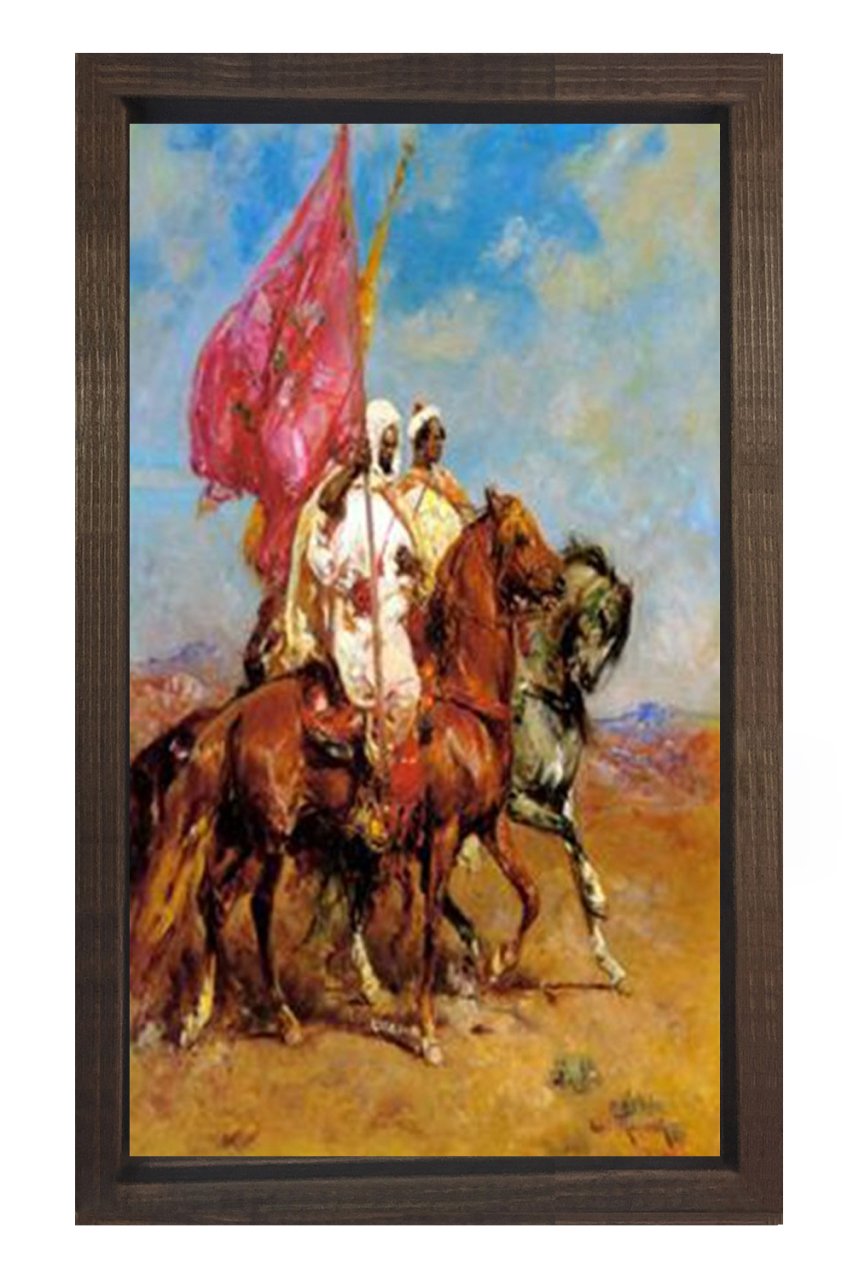 Çöl Süvarileri Tablosu Kahverengi Ahşap Çerçeve - 100x150