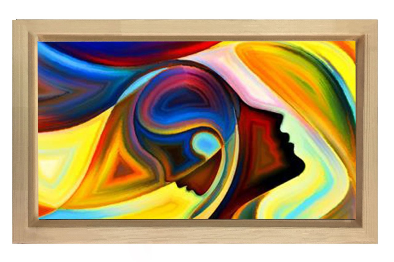 Soyut Reprodüksiyon Tablosu Naturel Ahşap - 40x60