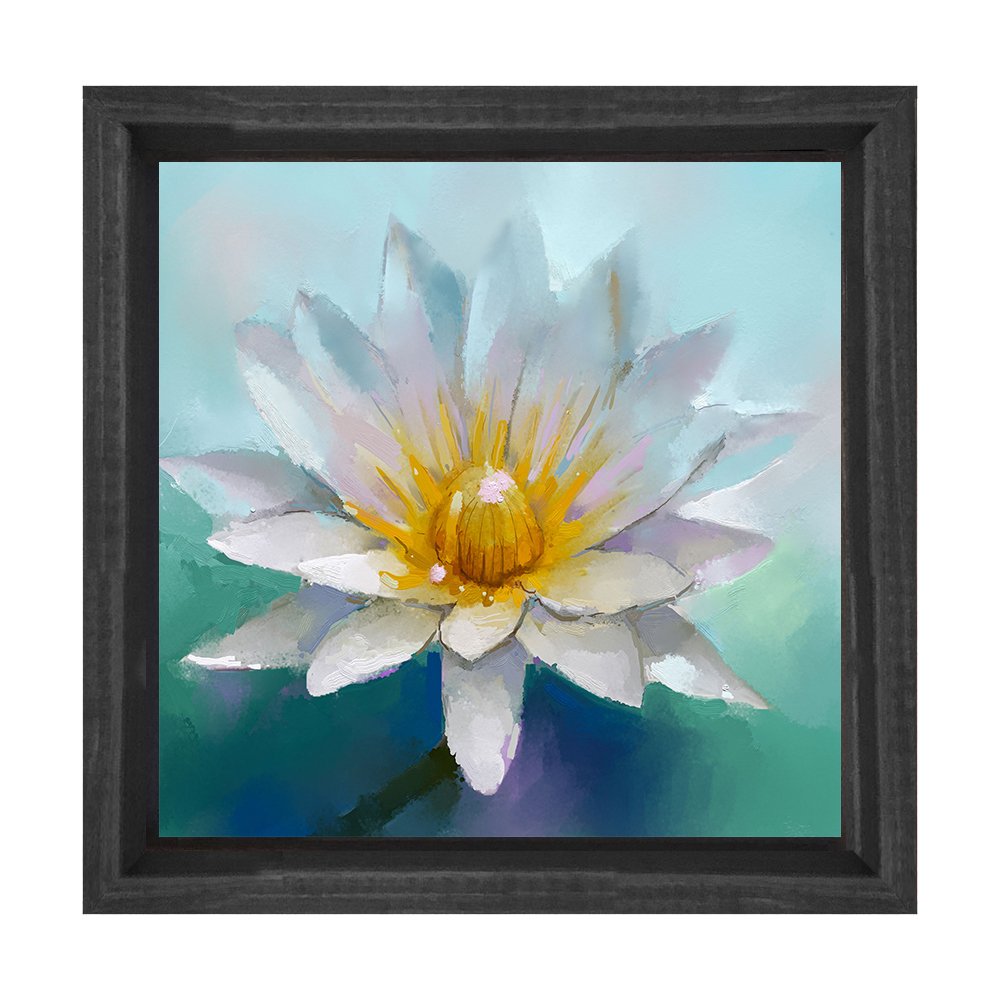 Kardelen Tablosu Siyah Ahşap Çerçeve - 40x40
