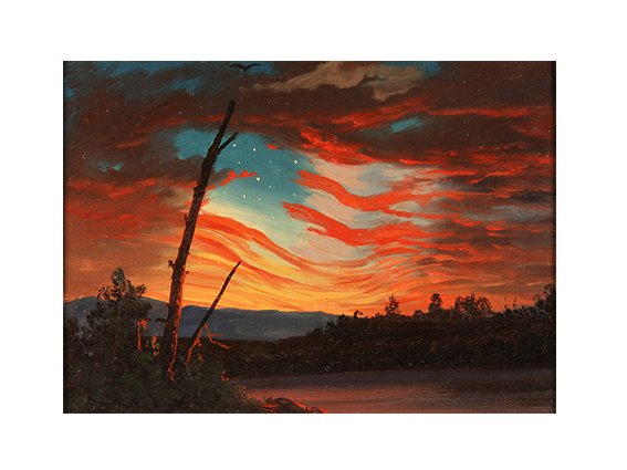 Frederic Edwin Church - Our Banner in the Sky Tablosu Çerçevesiz - 70x100