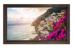 Kıyı Ve Şehir Manzarası Tablosu Kahverengi Ahşap - 50x90