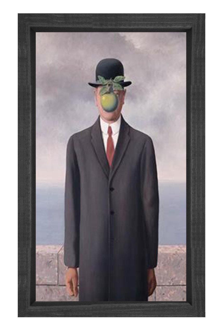 Rene Magritte Tablosu Siyah Ahşap Çerçeve - 40x60